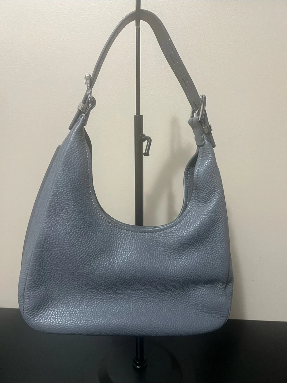 Michael Kors Nolita Pebbled Leather Small Hobo in Slate Blue-Grey